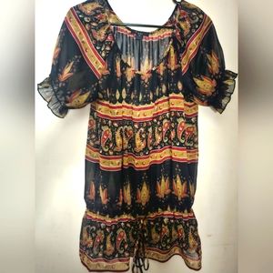 Women's Paisley Print sheer tunic top